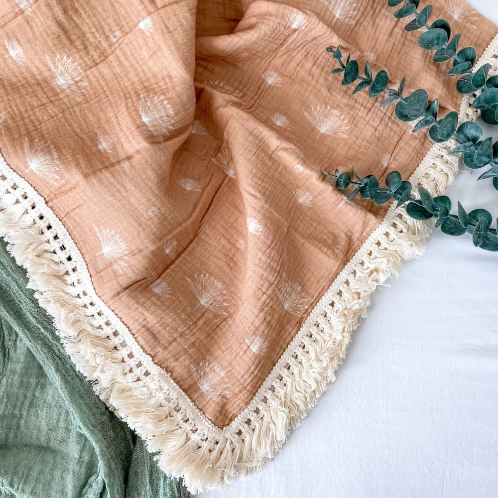 NWT Clay Cotton Tassel Swaddle Blanket